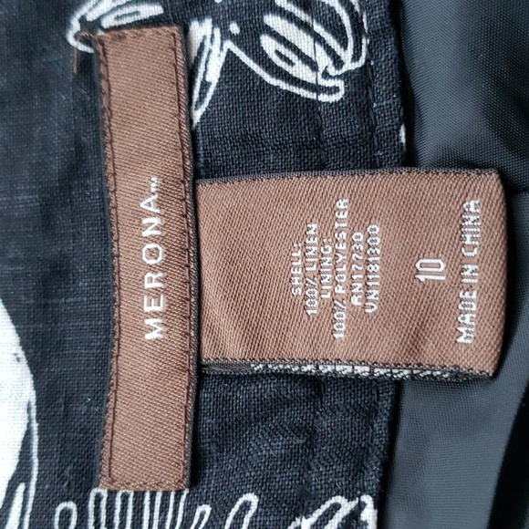 ☕ Merona Black and White Floral Linen Skirt - Picture 4 of 7